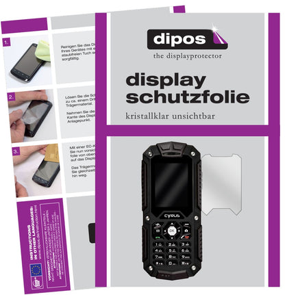 CyrusCM6 mit aufgebrachter dipos Displayschutzfolie, glasklare Darstellung ohne Einschränkungen