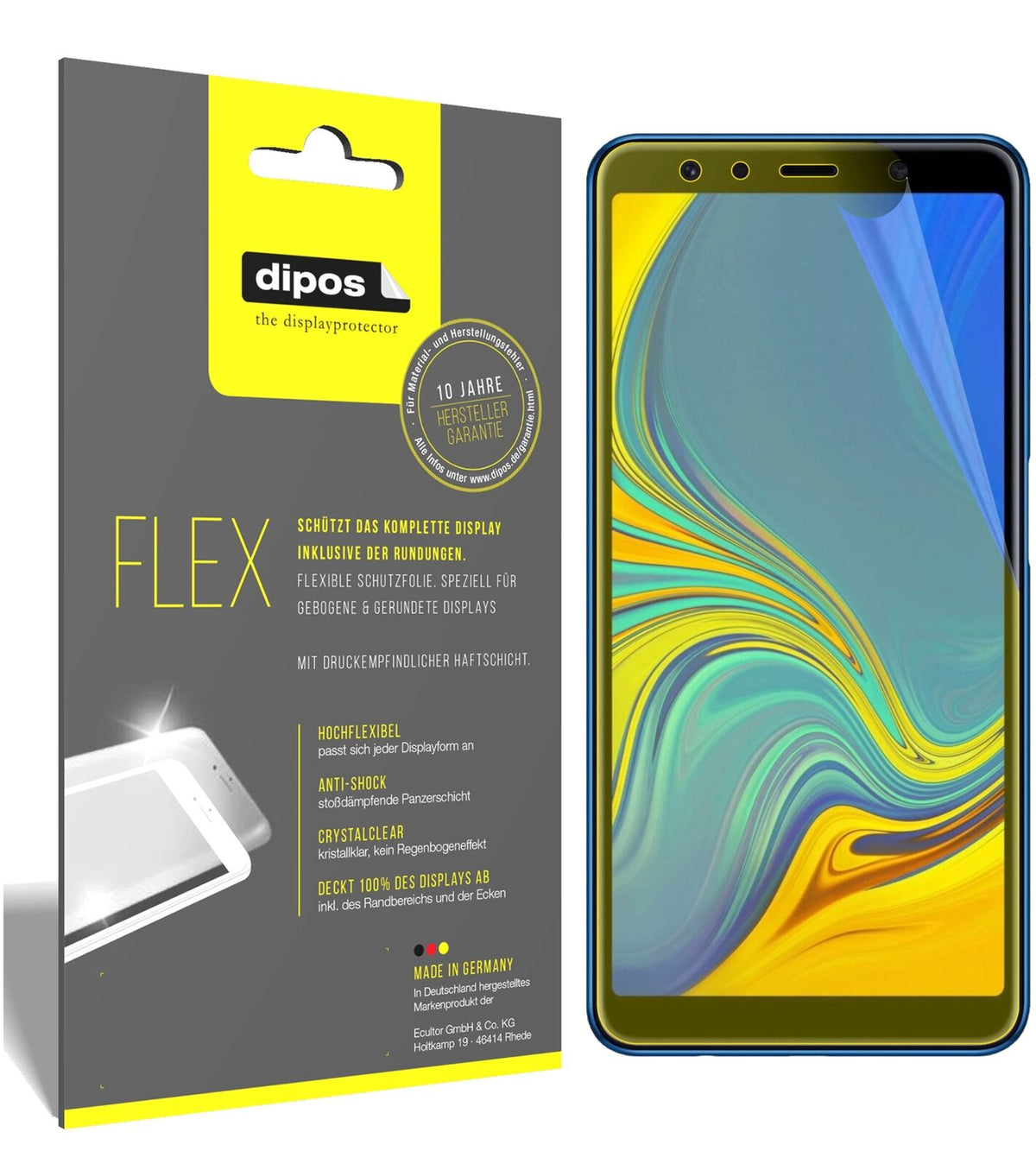 2x 3D Full Cover Schutzfolie für Samsung Galaxy A7 (2018)