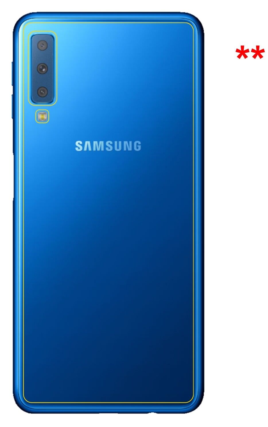 Dünne und klare Folie passend zugeschnitten für Samsung Galaxy A7 (2018) Rückseite