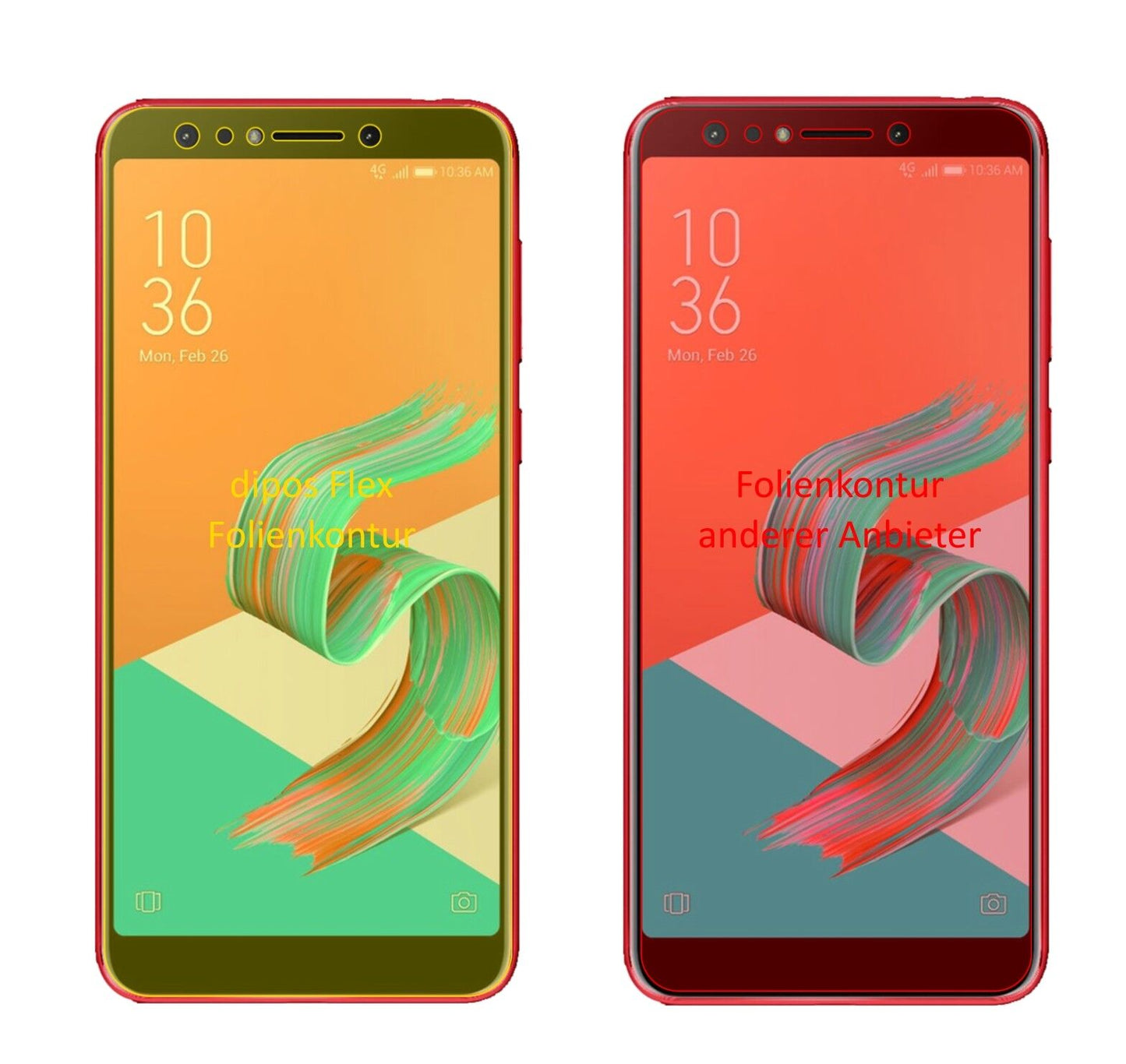 2x 3D Full Cover Schutzfolie für Asus Zenfone 5 Lite (ZC600KL)