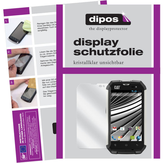 Klare Displayschutzfolie von dipos passend für B15 CAT, präziser Zuschnitt und blasenfrei montiert