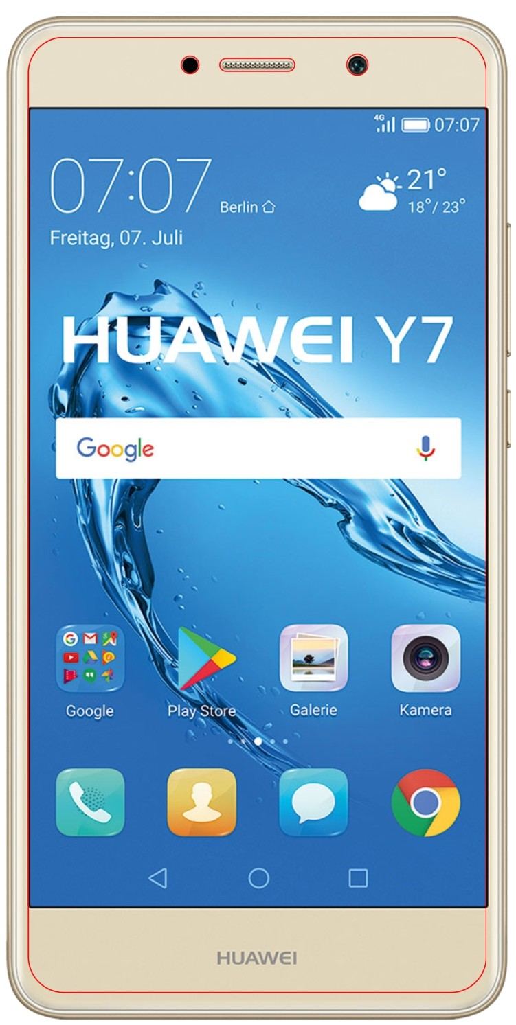 1x 9H Schutzfolie für Huawei Y7 (2017) Panzerfolie