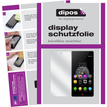 Klare Displayschutzfolie von dipos passend für Nubia Z9 Mini ZTE, präziser Zuschnitt und blasenfrei montiert