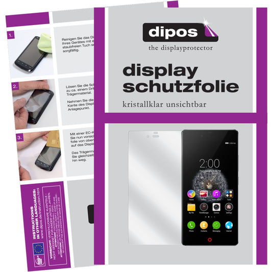Klare Displayschutzfolie von dipos passend für Nubia Z9 Mini ZTE, präziser Zuschnitt und blasenfrei montiert