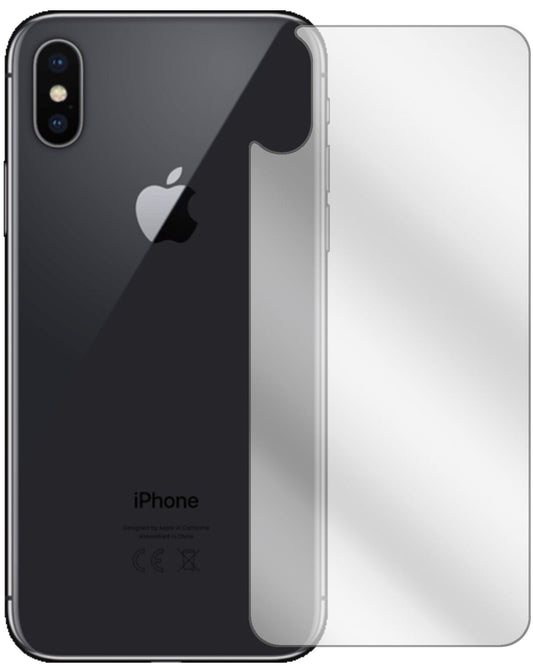 Klare Displayschutzfolie von dipos passend für Apple iPhone XS Rückseite, präziser Zuschnitt und blasenfrei montiert