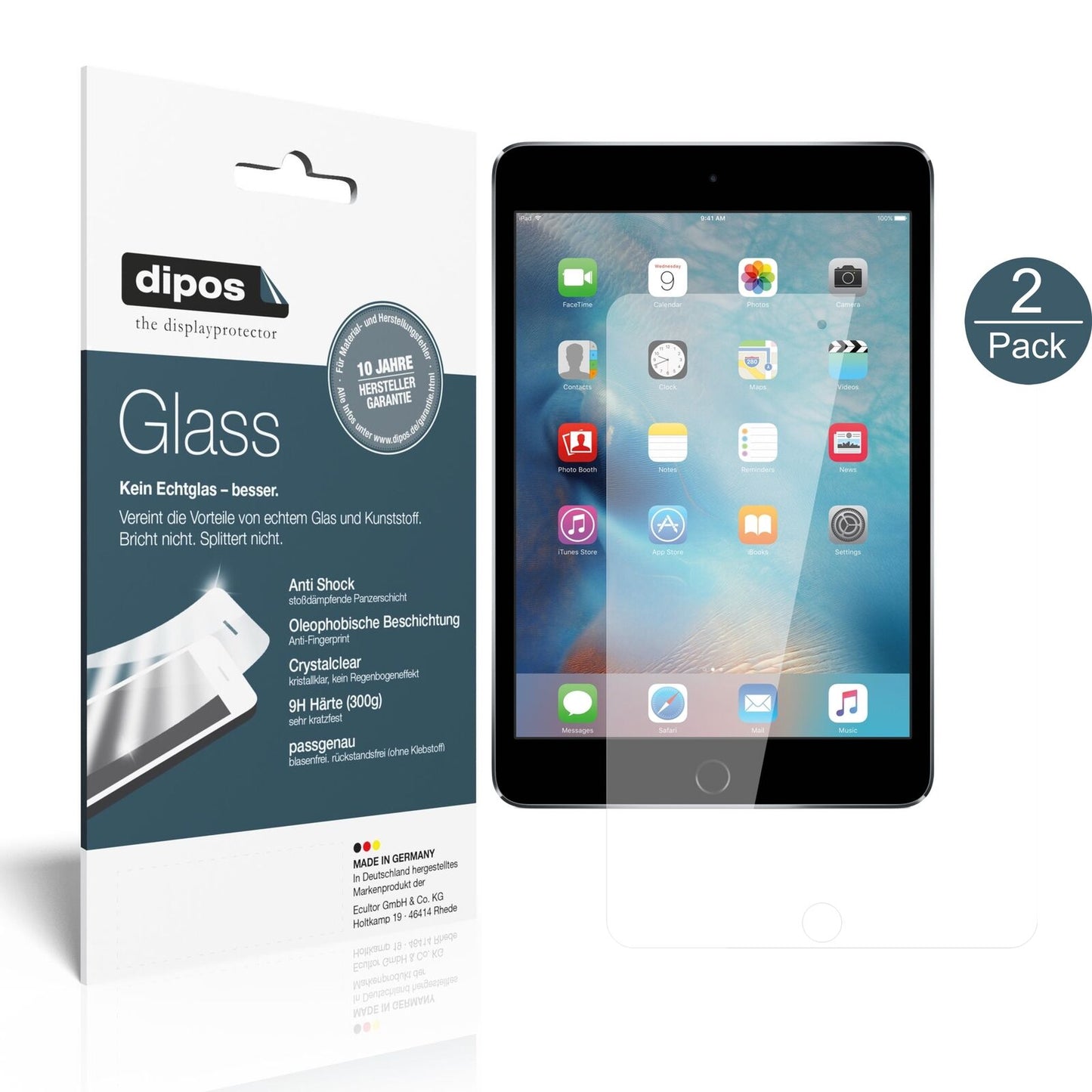 1x 9H Schutzfolie für Apple iPad Mini 4 Panzerfolie