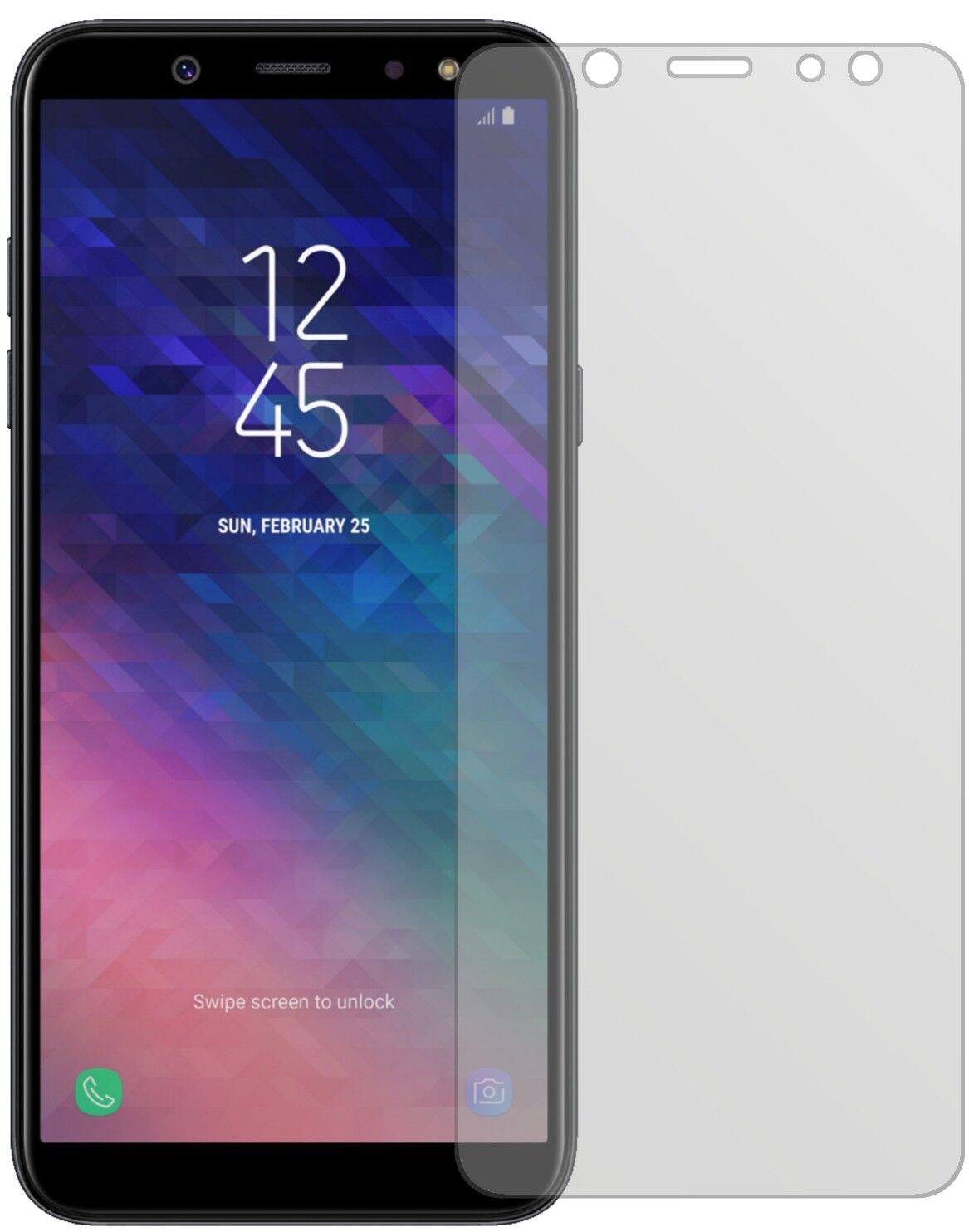 Matte Displayschutzfolie von dipos passend für Samsung Galaxy A6 Plus (2018), präziser Zuschnitt und blasenfrei montiert