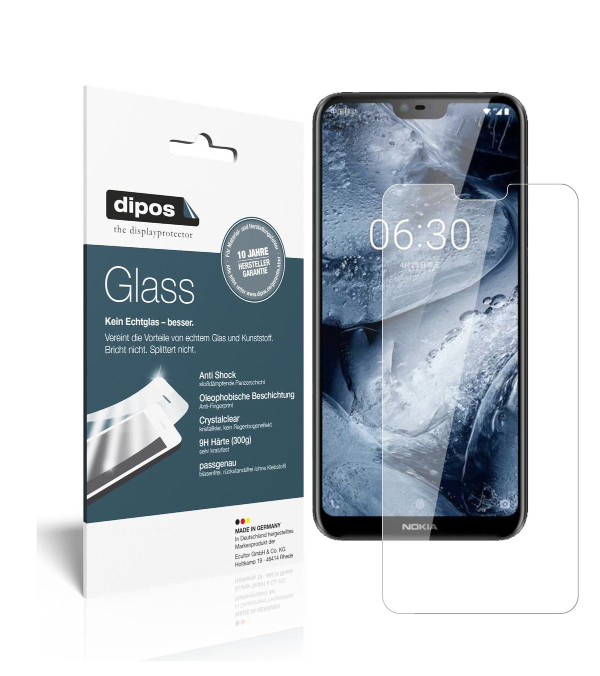 1x 9H Schutzfolie für Nokia X6 2018 TA1099 Panzerfolie