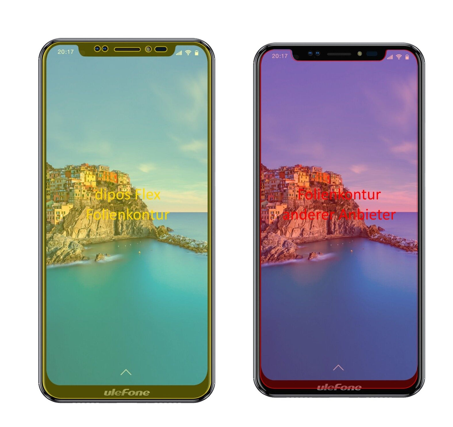 2x 3D Full Cover Schutzfolie für Ulefone X