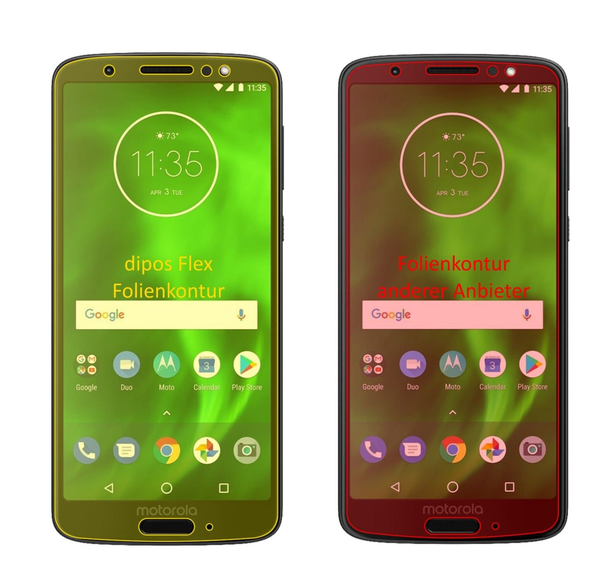 Klare Displayschutzfolie von dipos passend für Lenovo Moto G6, 100% Displayabdeckung und blasenfreie Montage