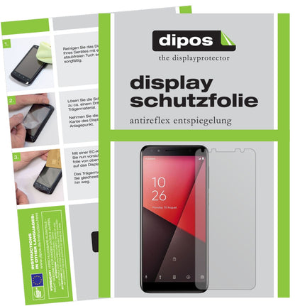VodafoneSmart N9 mit aufgebrachter dipos Displayschutzfolie, die lästige Fingerabdrücke minimiert