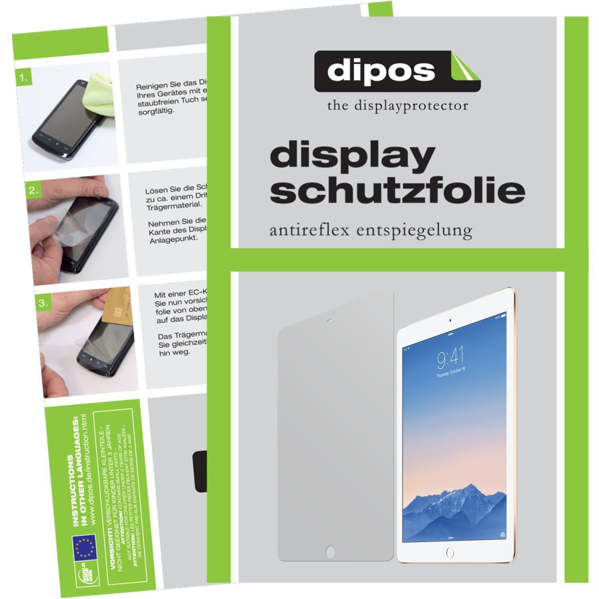 Matte Displayschutzfolie von dipos passend für iPad Pro Apple, präziser Zuschnitt und blasenfrei montiert