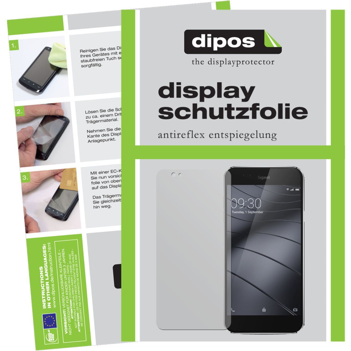 Matte Displayschutzfolie von dipos passend für ME Pro Gigaset, präziser Zuschnitt und blasenfrei montiert