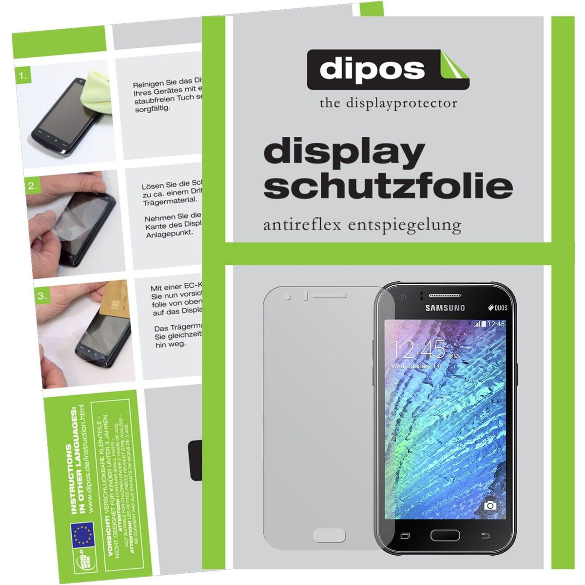 2x Schutzfolie matt für Galaxy J1 Samsung Display-Schutzfolie