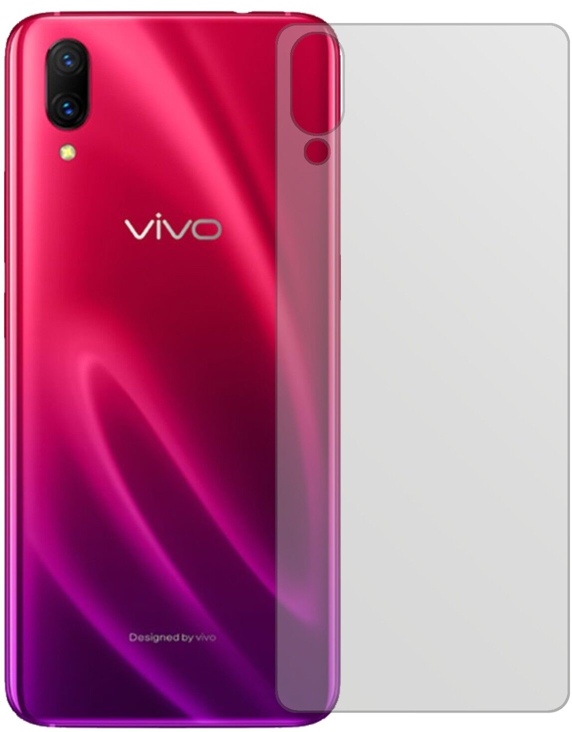 Matte Displayschutzfolie von dipos passend für Vivo X23 Rückseite, präziser Zuschnitt und blasenfrei montiert