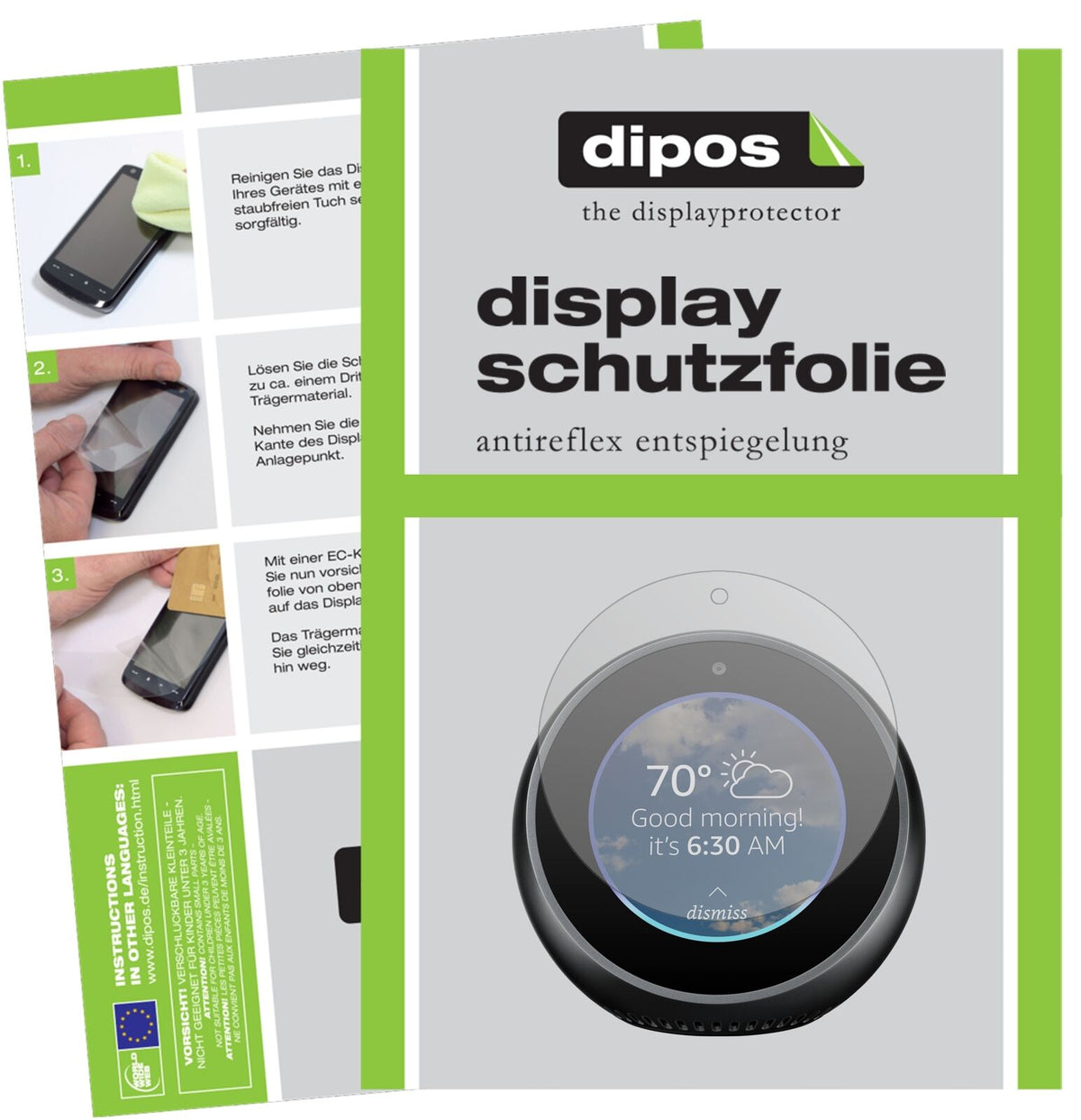 1x Schutzfolie matt für Amazon Echo Spot Display-Schutzfolie