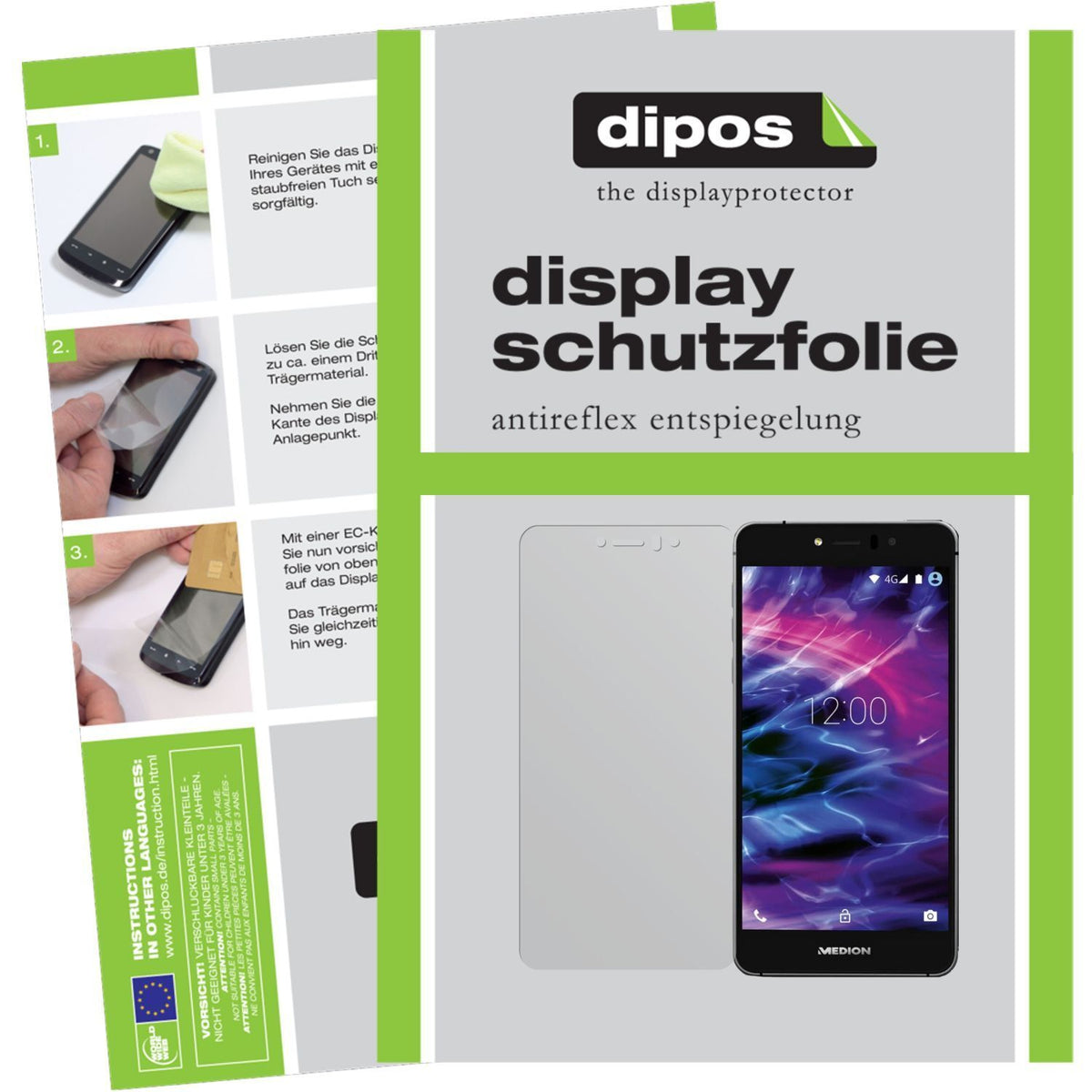 Matte Displayschutzfolie von dipos passend für Life X5020 Medion, präziser Zuschnitt und blasenfrei montiert