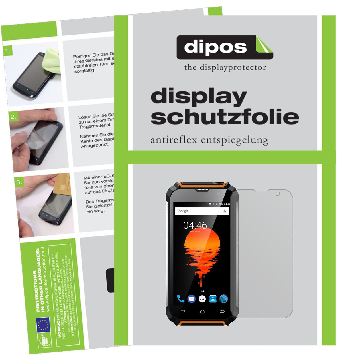 Matte Displayschutzfolie von dipos passend für Geotel G1, präziser Zuschnitt und blasenfrei montiert