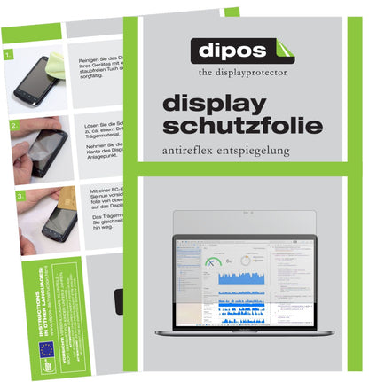 AppleMacBook Pro 13 Zoll 2018 mit aufgebrachter dipos Displayschutzfolie, die lästige Fingerabdrücke minimiert