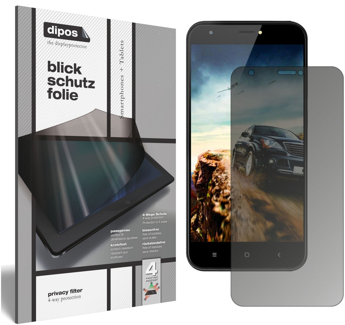 Blickschutzfolie für Ulefone S7 Pro matt Schutzfolie Privacy