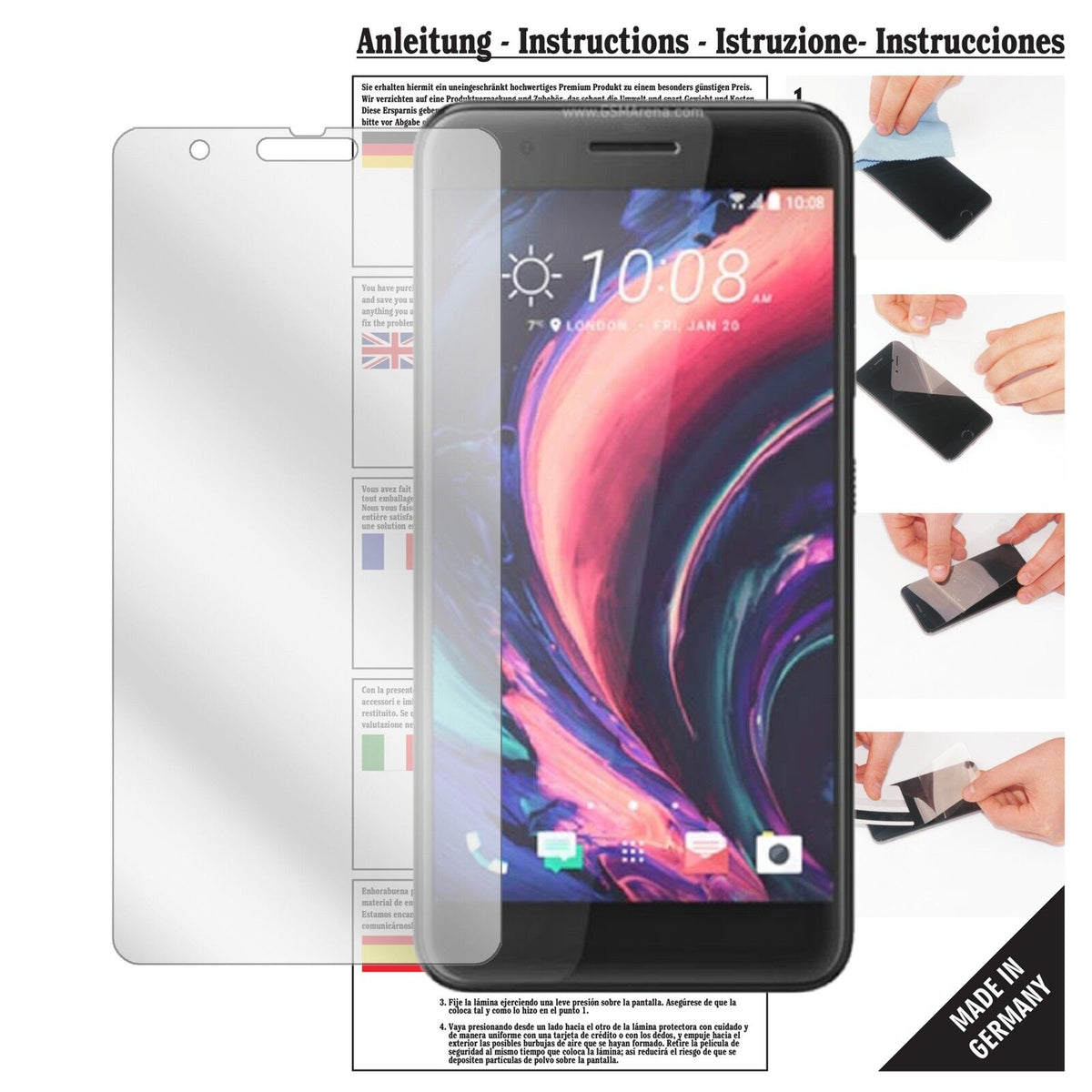 6x Schutzfolie klar für HTC One X10 Display-Schutzfolie
