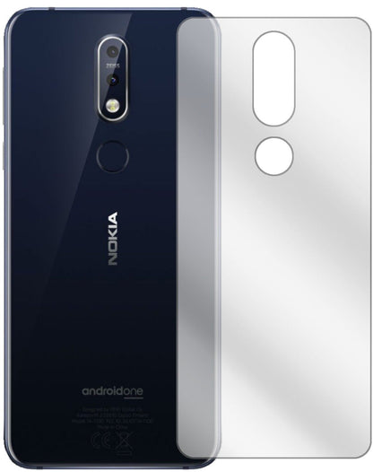 Klare Displayschutzfolie von dipos passend für Nokia 7.1 Rückseite, präziser Zuschnitt und blasenfrei montiert