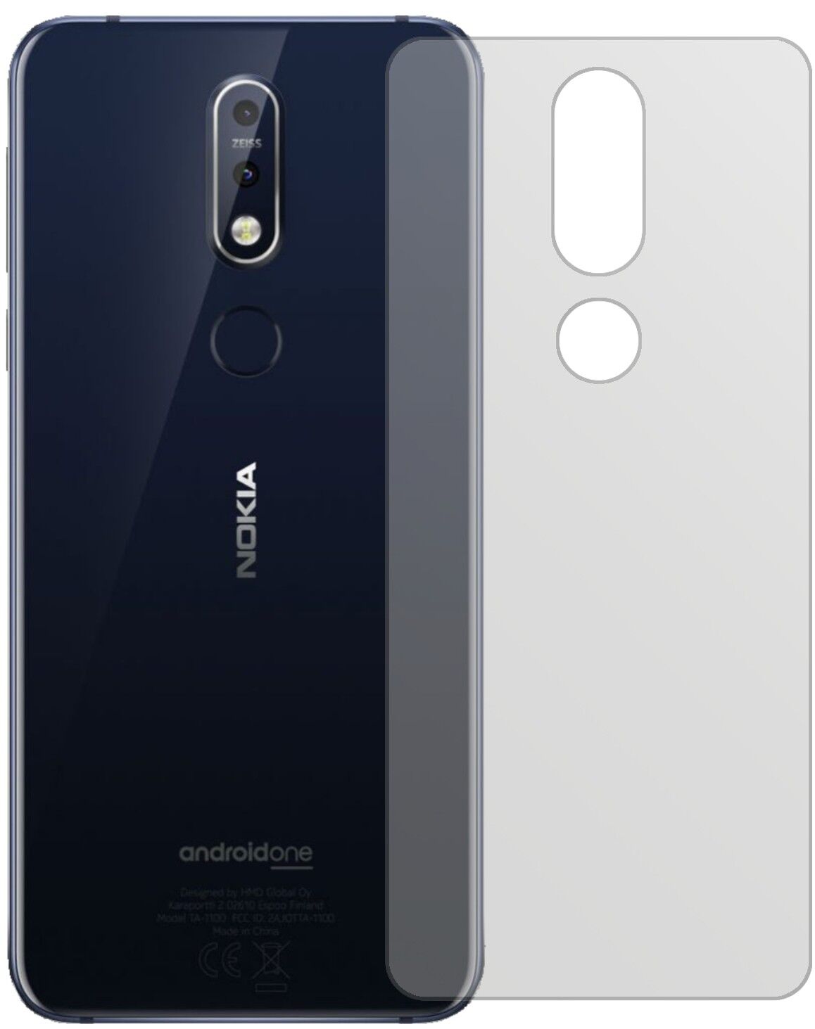 Matte Displayschutzfolie von dipos passend für Nokia 7.1 Rückseite, präziser Zuschnitt und blasenfrei montiert