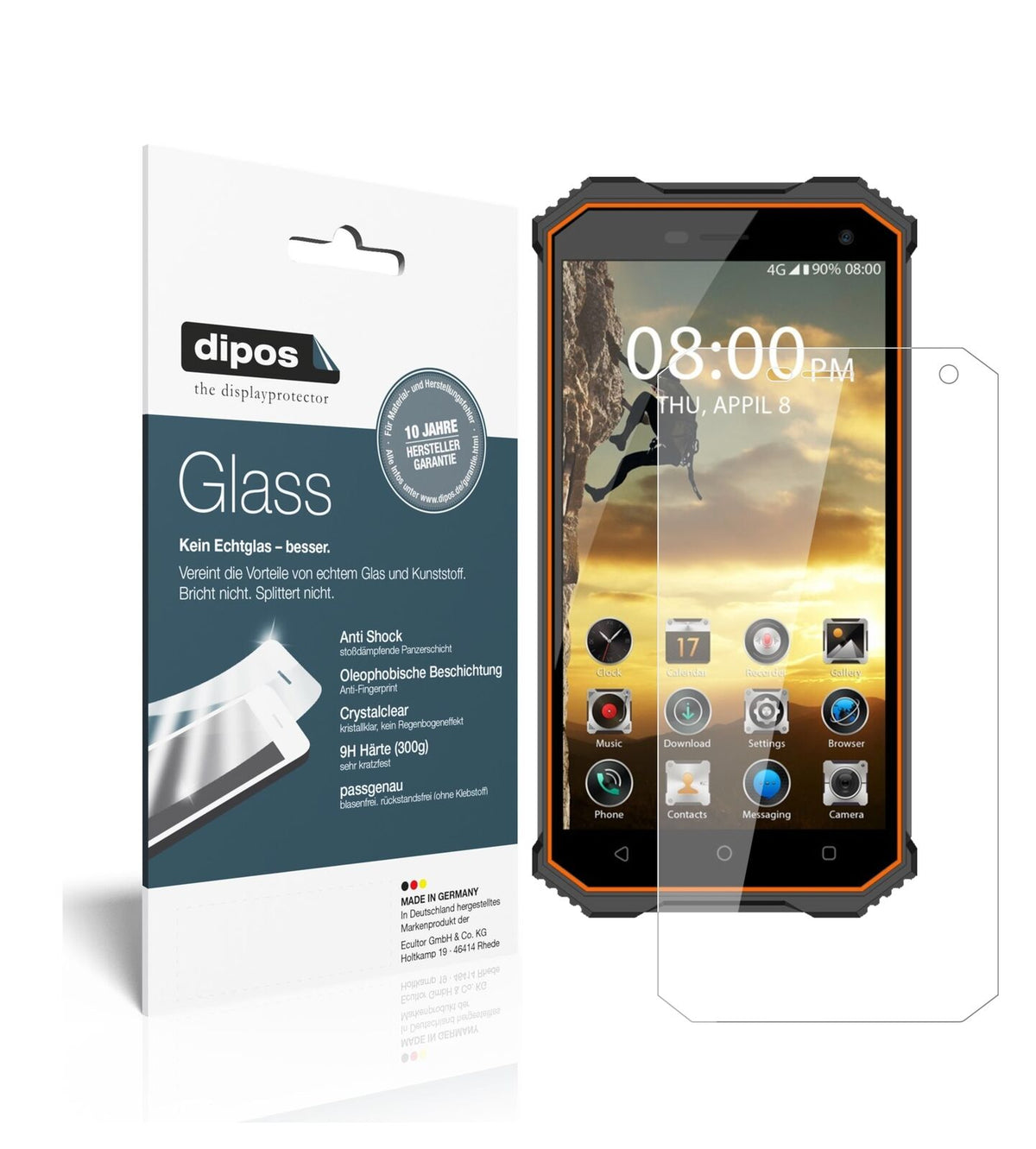 1x 9H Schutzfolie für Phonemax Rockey 2 Panzerfolie