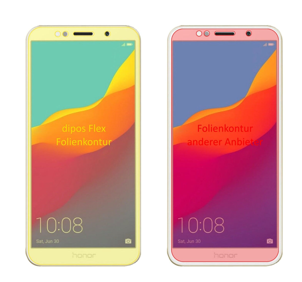 2x 3D Full Cover Schutzfolie für Honor 7A