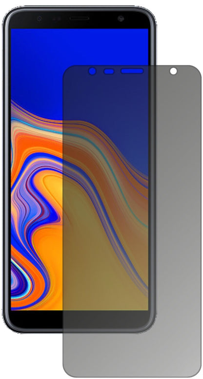 Blickschutzfolie von dipos passend für Samsung Galaxy J4 Plus (2018), präziser Zuschnitt und blasenfrei montiert