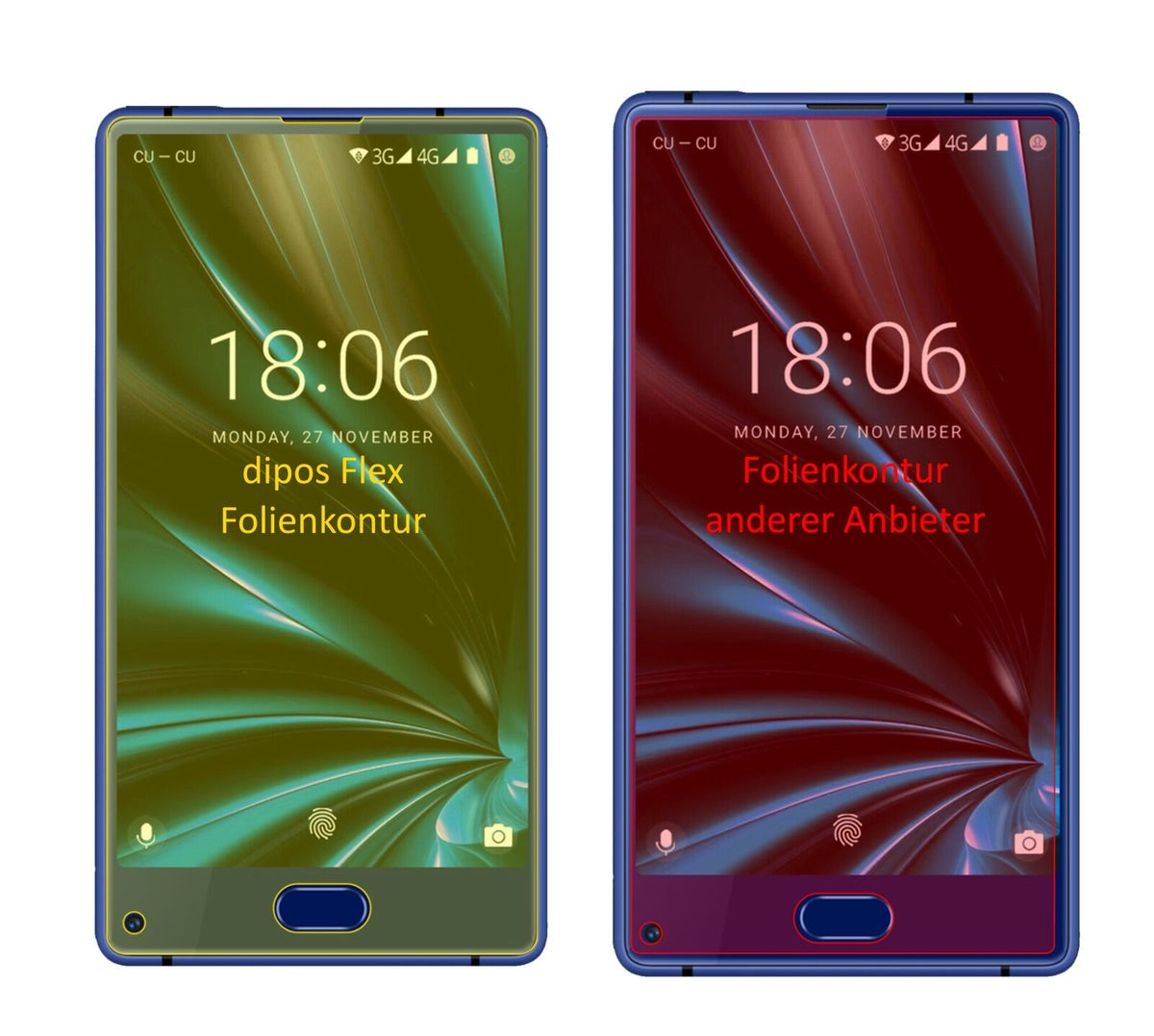 2x 3D Full Cover Schutzfolie für Doogee MIX Lite