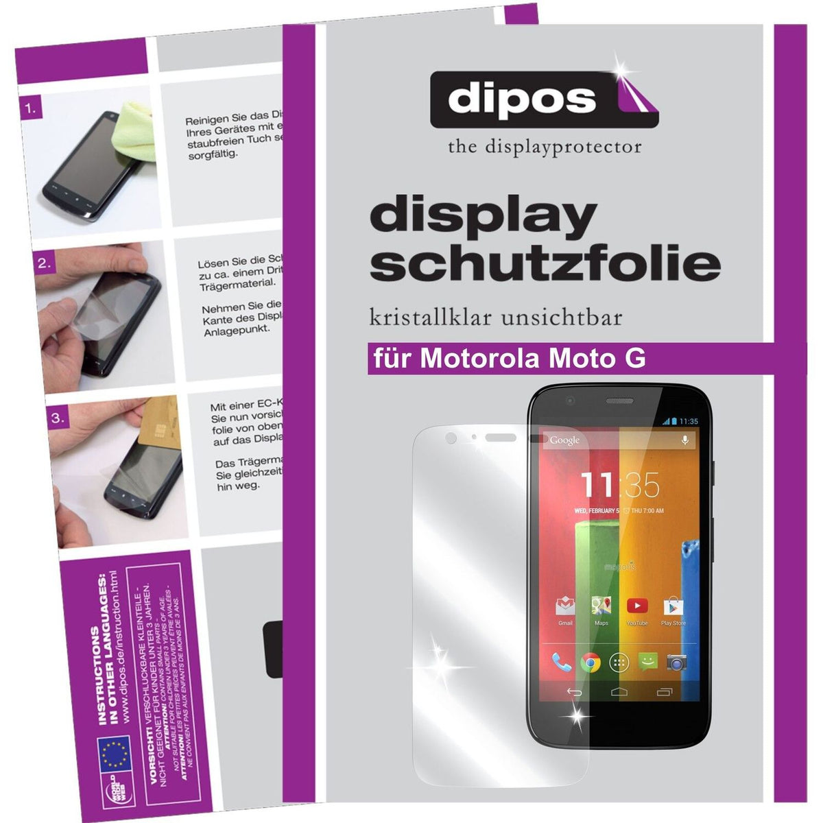 2x Schutzfolie klar für Moto G Motorola Display-Schutzfolie