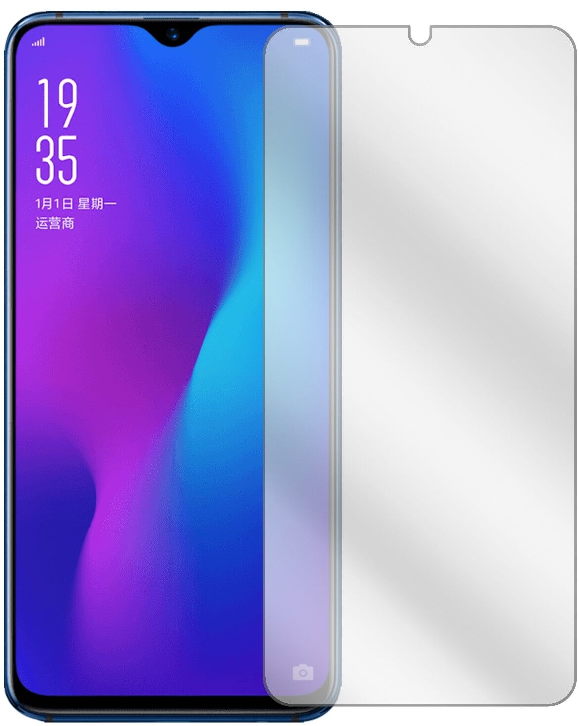 Klare Displayschutzfolie von dipos passend für Oppo R17 Pro, präziser Zuschnitt und blasenfrei montiert