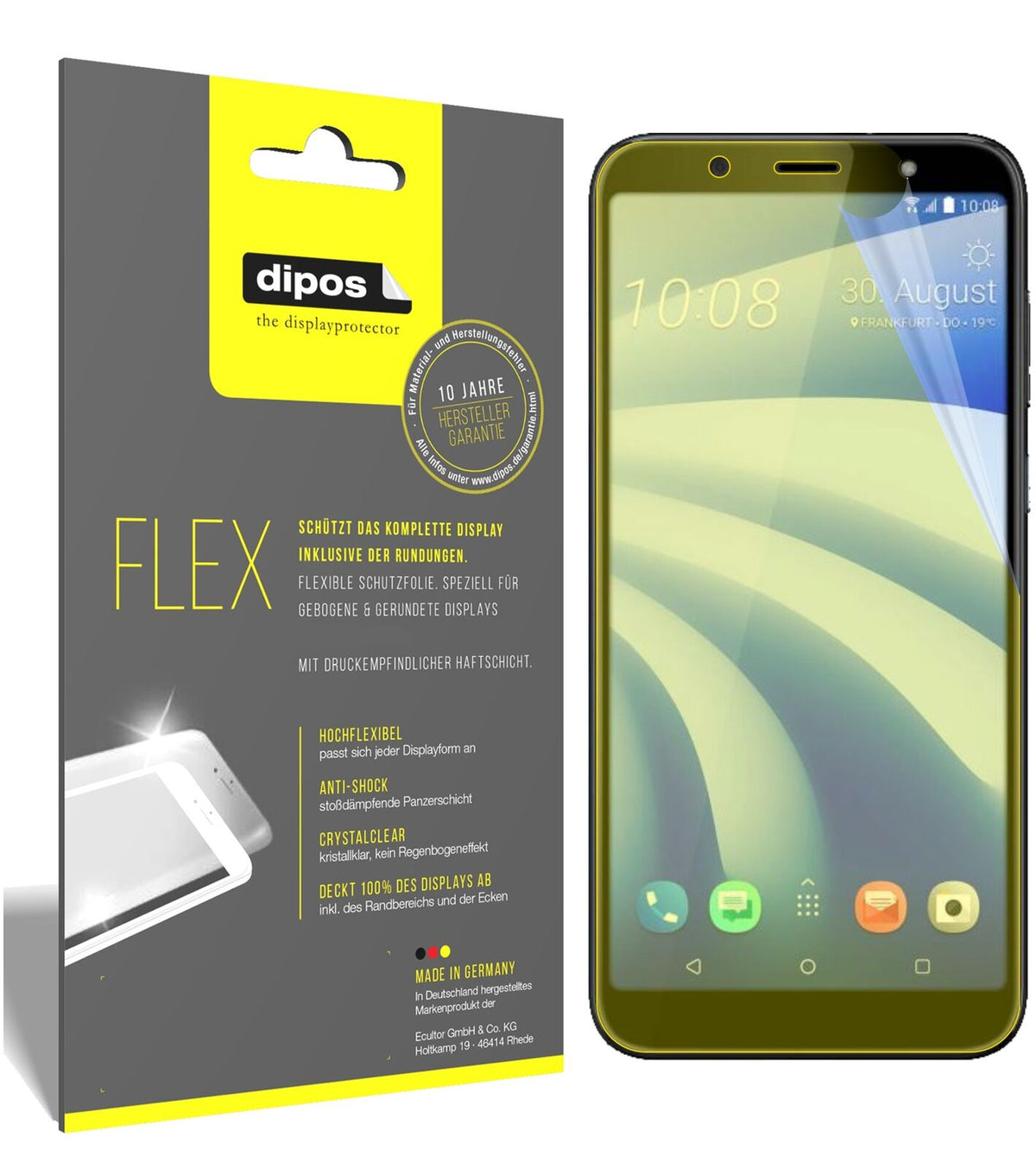 2x 3D Full Cover Schutzfolie für HTC U12 Life