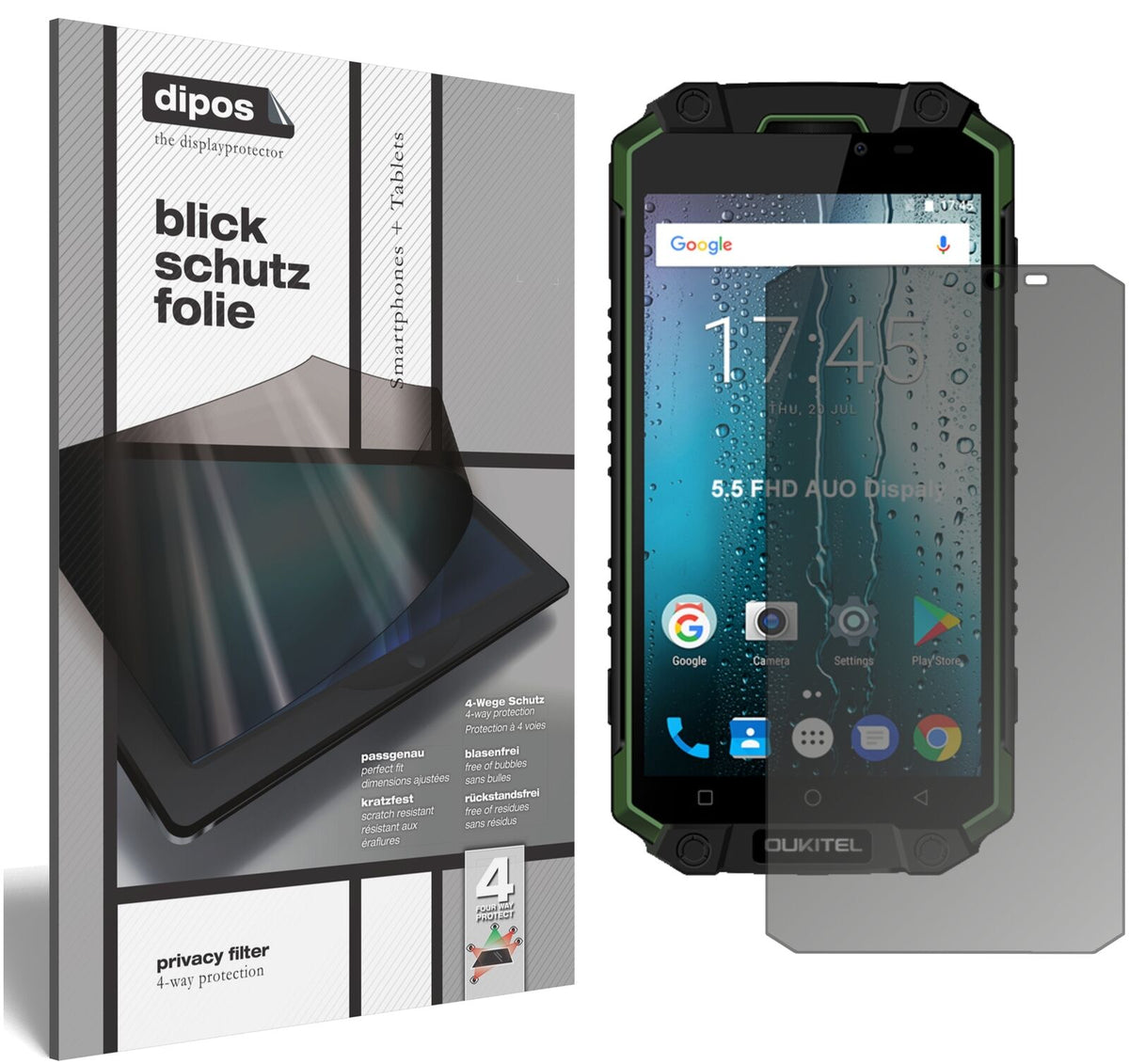 Blickschutzfolie für Oukitel K10000 Max matt Schutzfolie Privacy