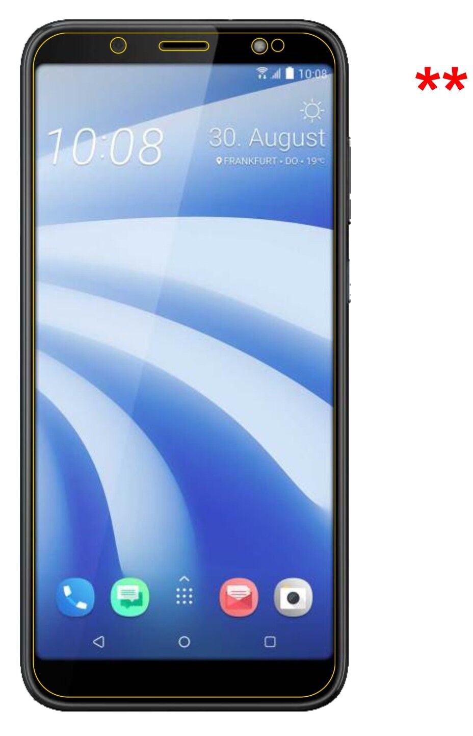 Privatsphäre-Schutz durch Sichtschutz-Folie passend zugeschnitten für HTC U12 Life