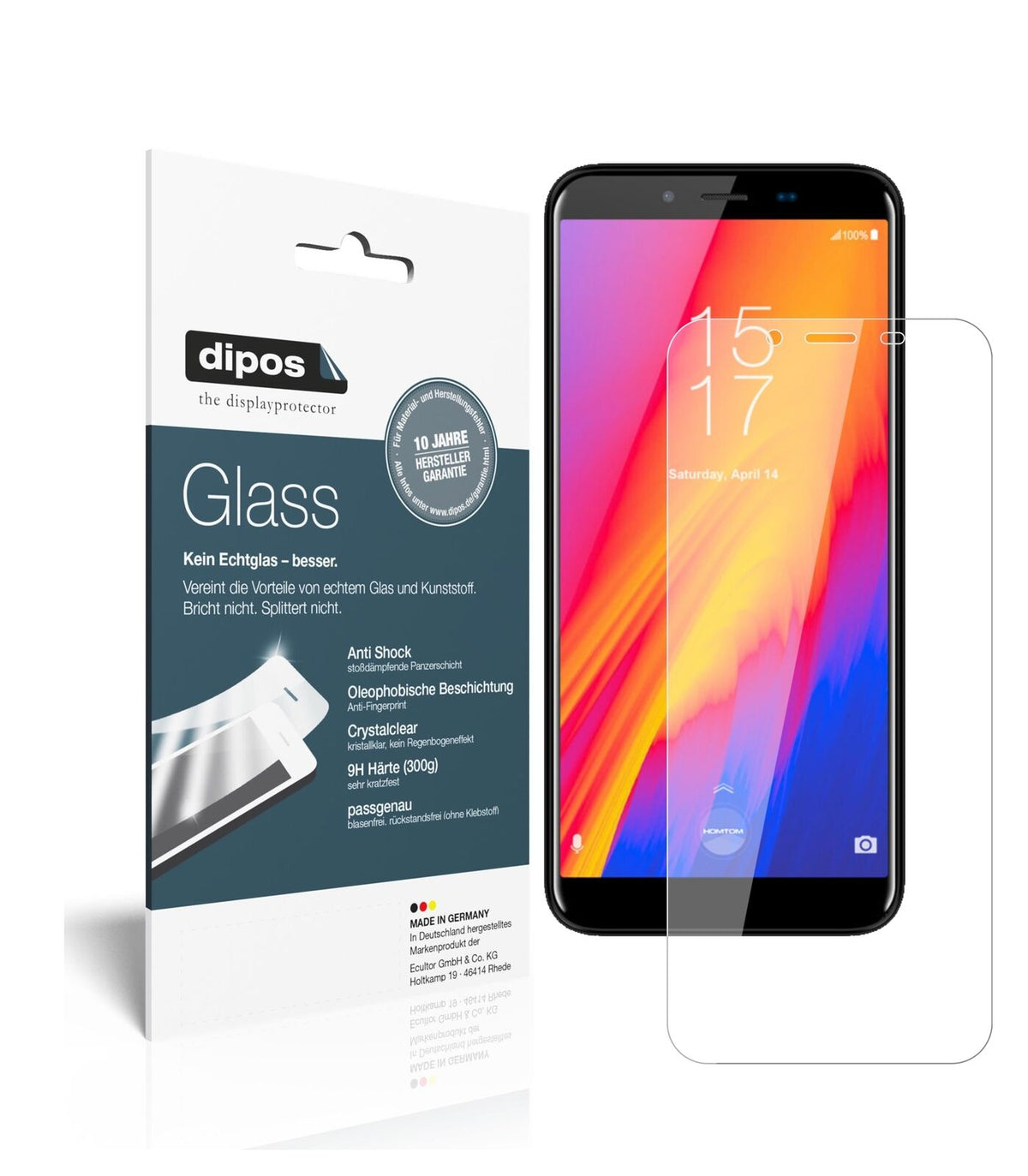 1x 9H Schutzfolie für HomTom S99 Panzerfolie