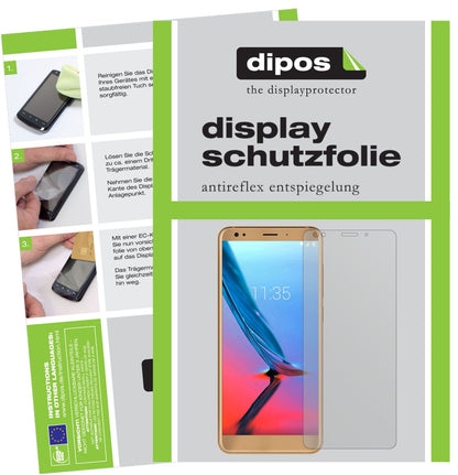 ZTEBlade V9 mit aufgebrachter dipos Displayschutzfolie, die lästige Fingerabdrücke minimiert