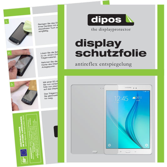Matte Displayschutzfolie von dipos passend für Galaxy Tab A T550N Samsung, präziser Zuschnitt und blasenfrei montiert