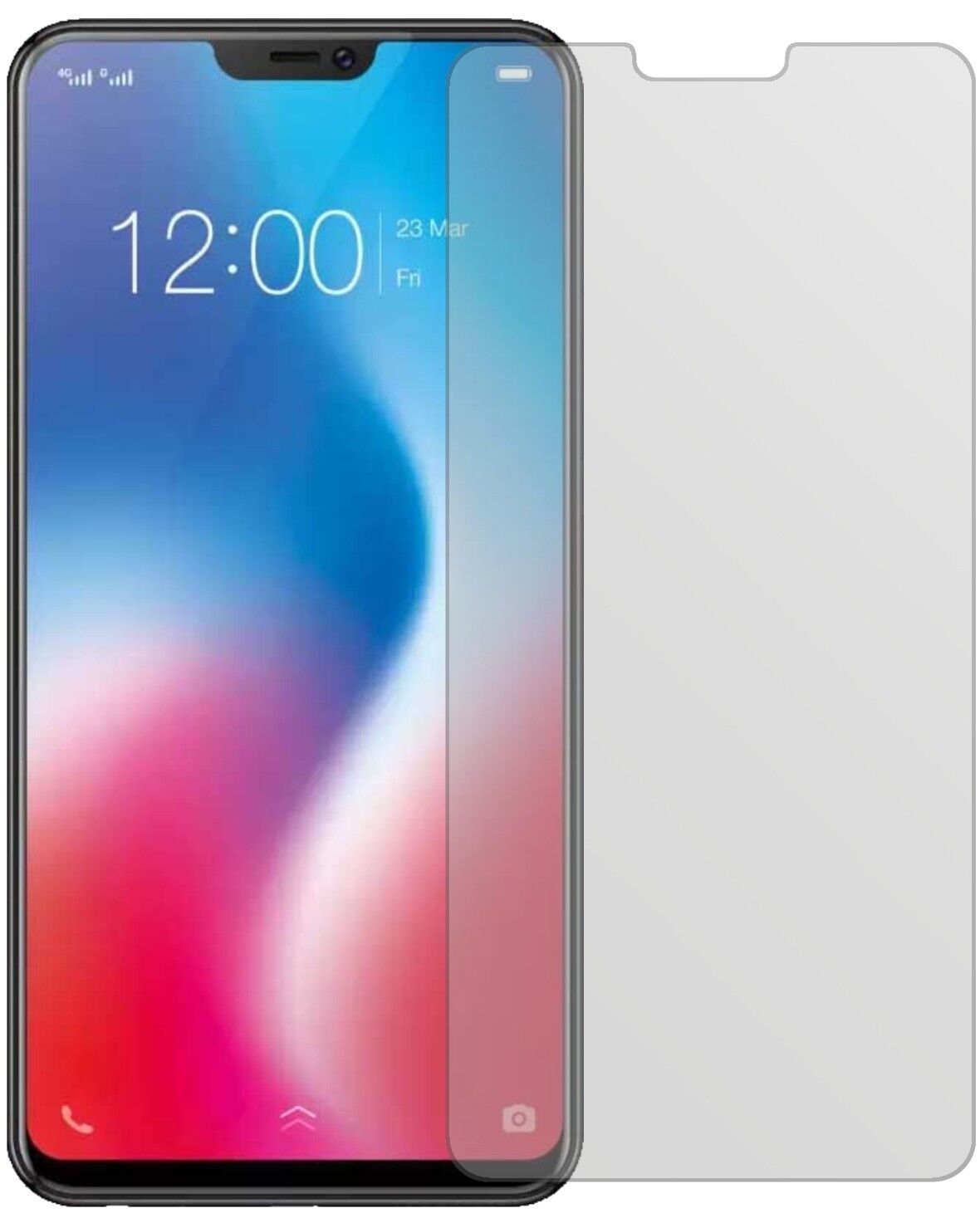 Matte Displayschutzfolie von dipos passend für Vivo V9 Youth, präziser Zuschnitt und blasenfrei montiert