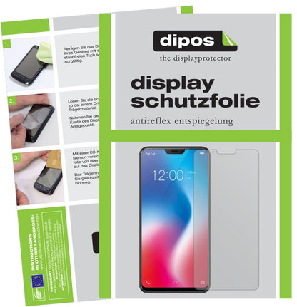 VivoV9 Youth mit aufgebrachter dipos Displayschutzfolie, die lästige Fingerabdrücke minimiert