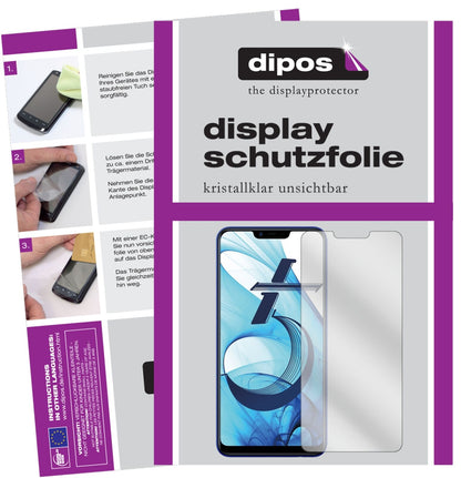 OppoAX5 mit aufgebrachter dipos Displayschutzfolie, glasklare Darstellung ohne Einschränkungen