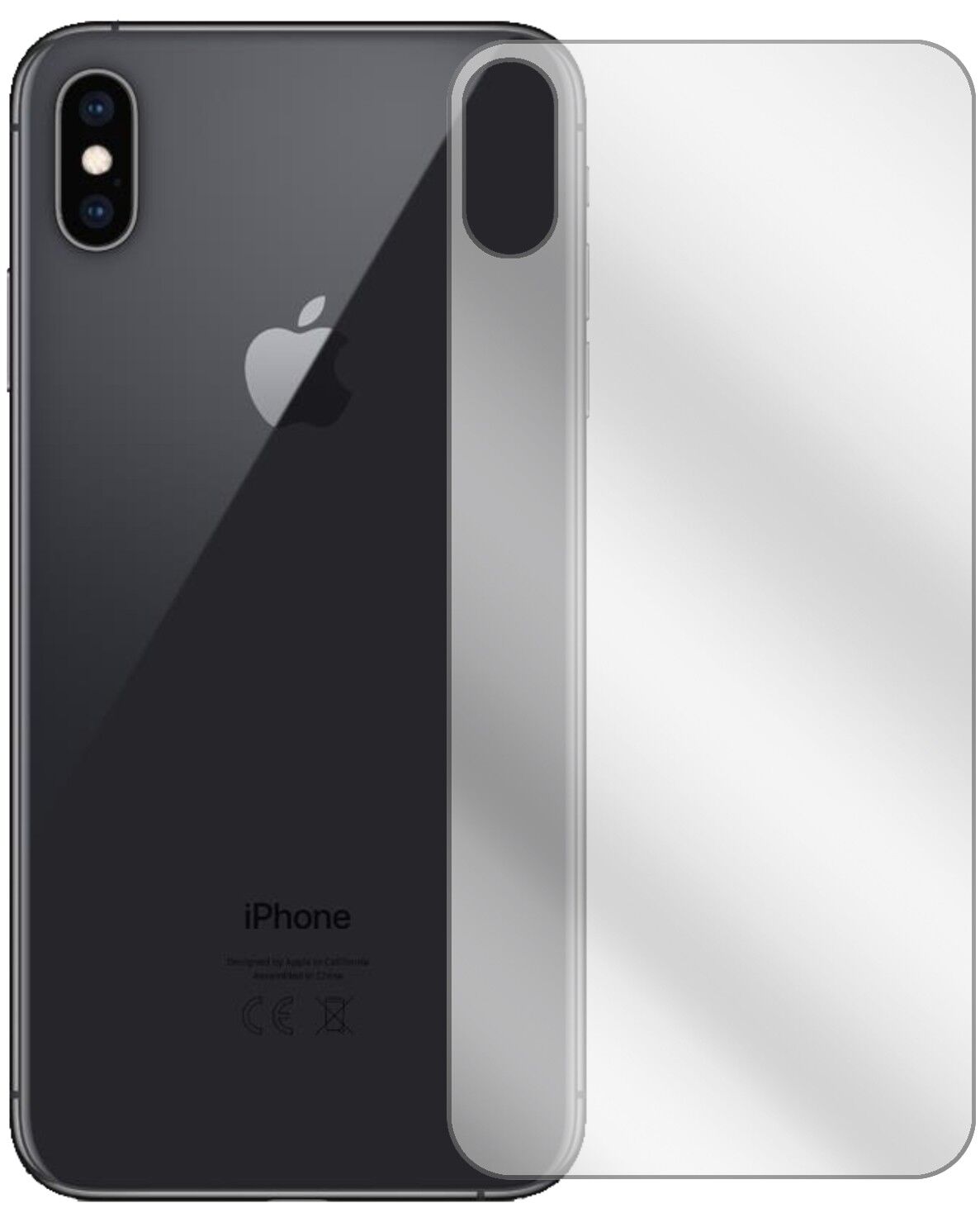 Klare Displayschutzfolie von dipos passend für Apple iPhone XS Max Rückseite, präziser Zuschnitt und blasenfrei montiert