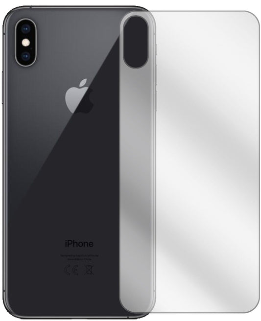 Klare Displayschutzfolie von dipos passend für Apple iPhone XS Max Rückseite, präziser Zuschnitt und blasenfrei montiert