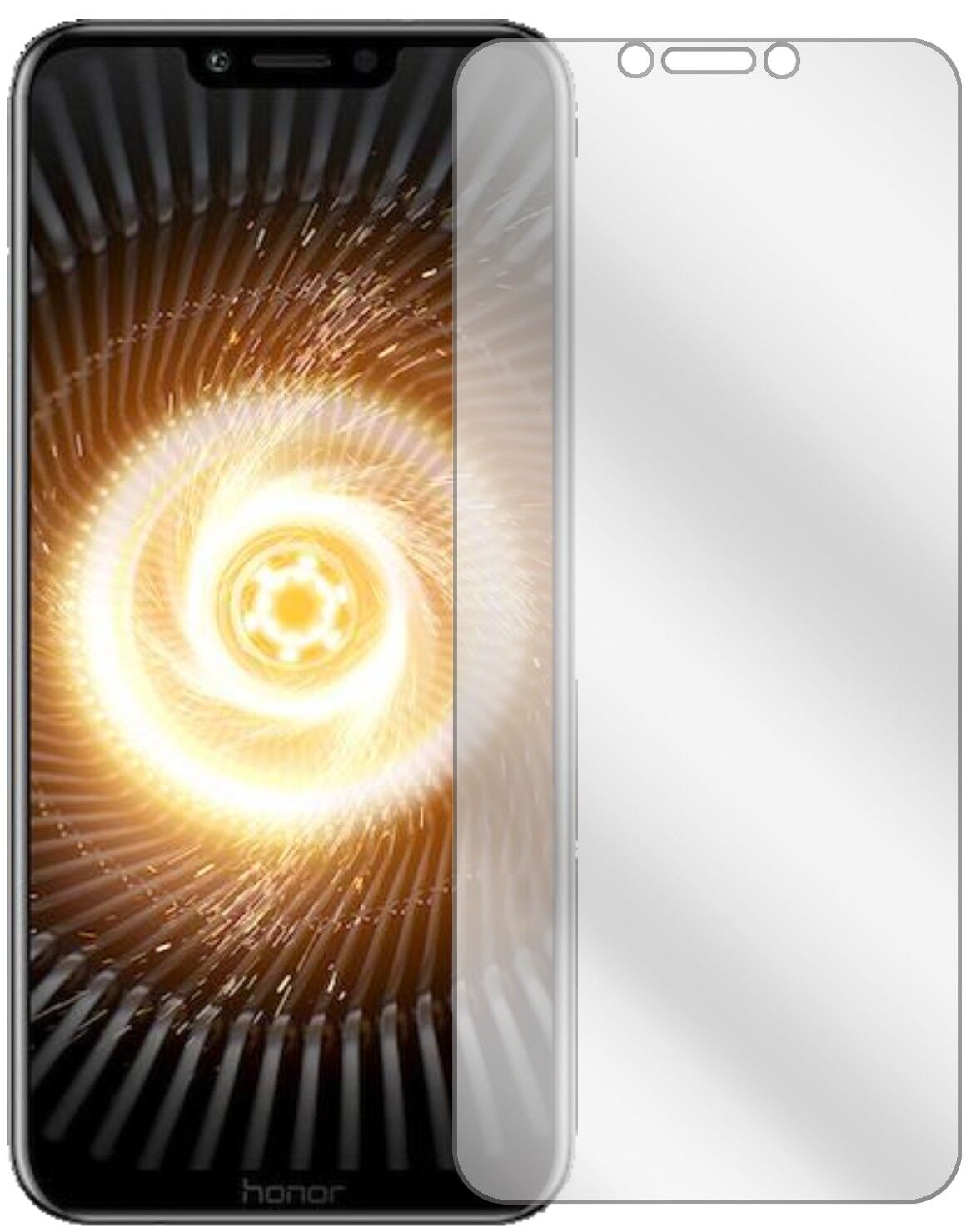Klare Displayschutzfolie von dipos passend für Honor Play, präziser Zuschnitt und blasenfrei montiert
