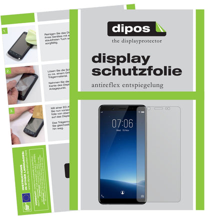 VivoV7 mit aufgebrachter dipos Displayschutzfolie, die lästige Fingerabdrücke minimiert