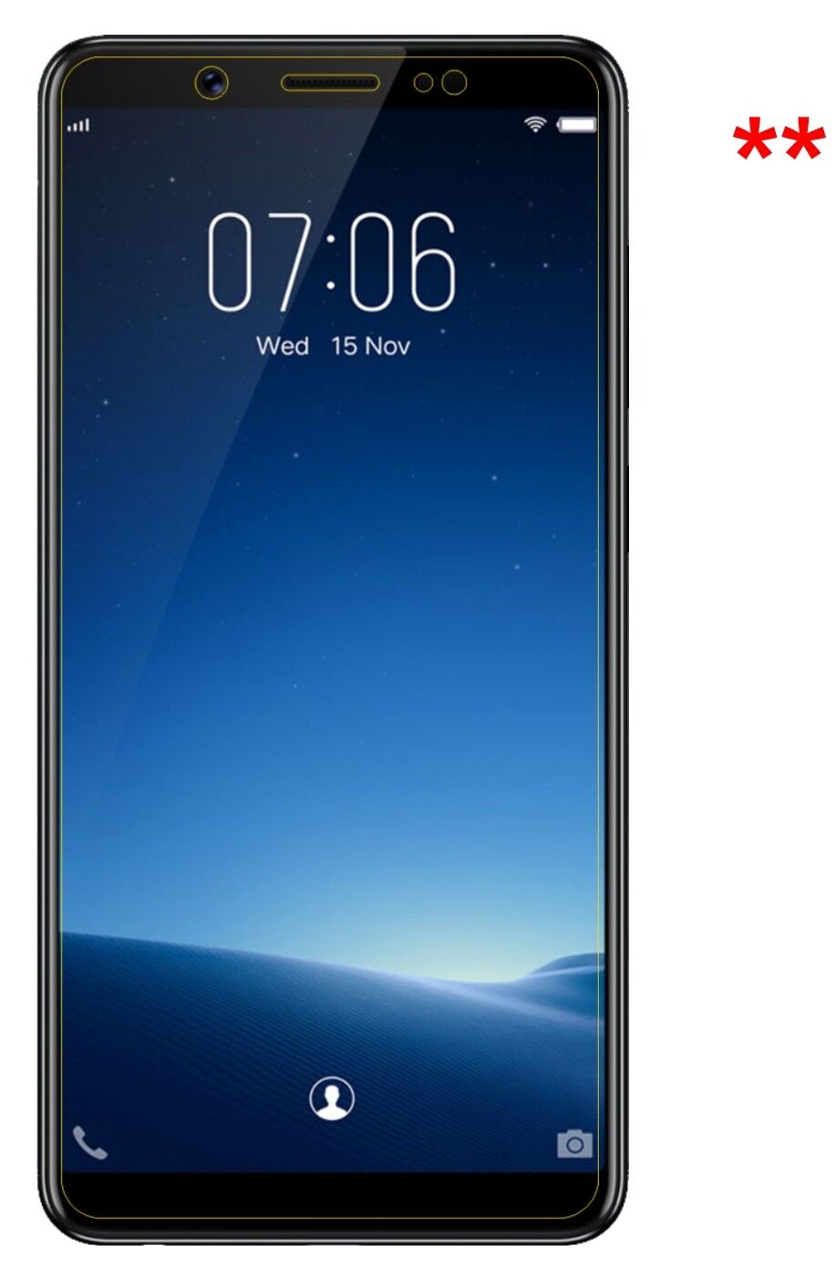 Dünne und klare Folie passend zugeschnitten für Vivo V7