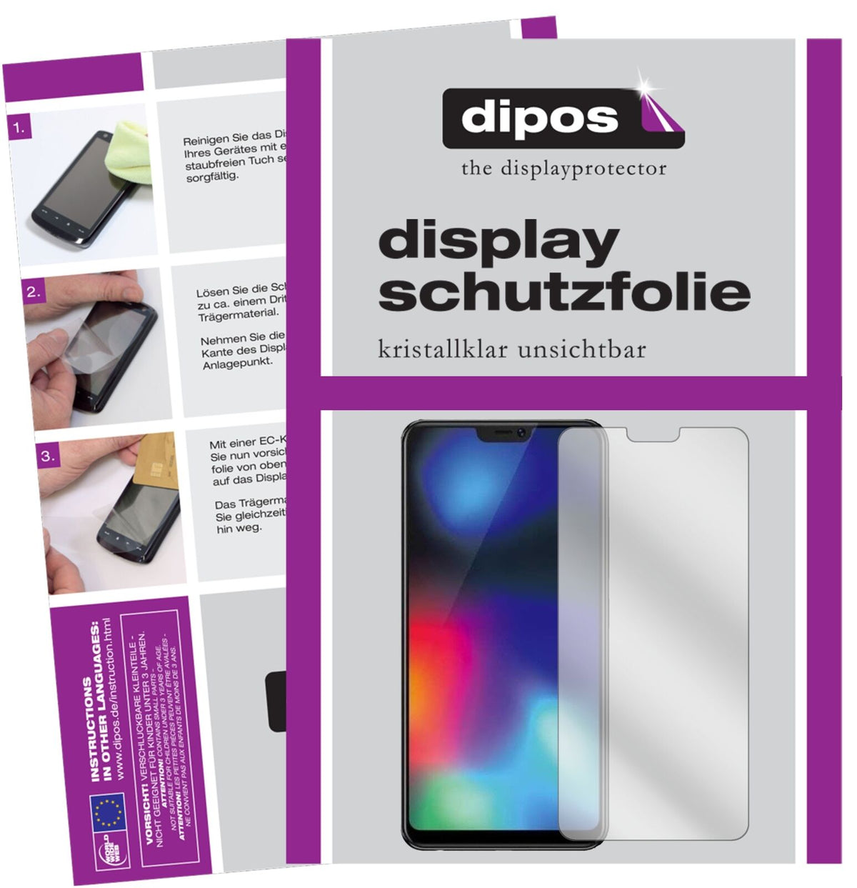 VivoZ1i mit aufgebrachter dipos Displayschutzfolie, glasklare Darstellung ohne Einschränkungen