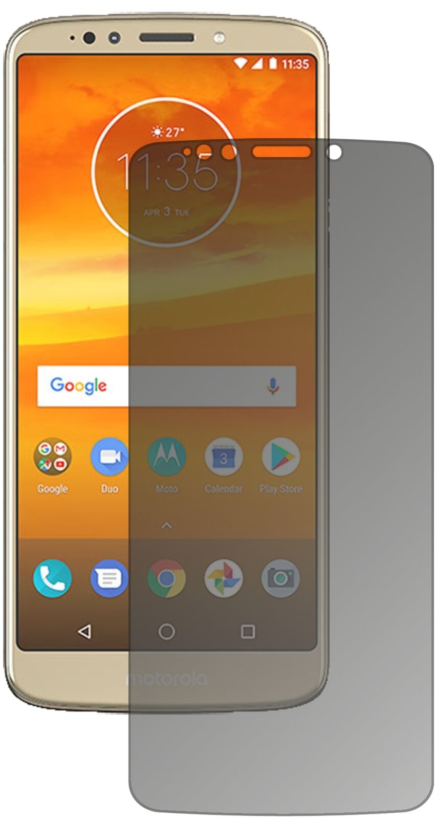 Blickschutzfolie von dipos passend für Motorola Moto E5 Supra, präziser Zuschnitt und blasenfrei montiert