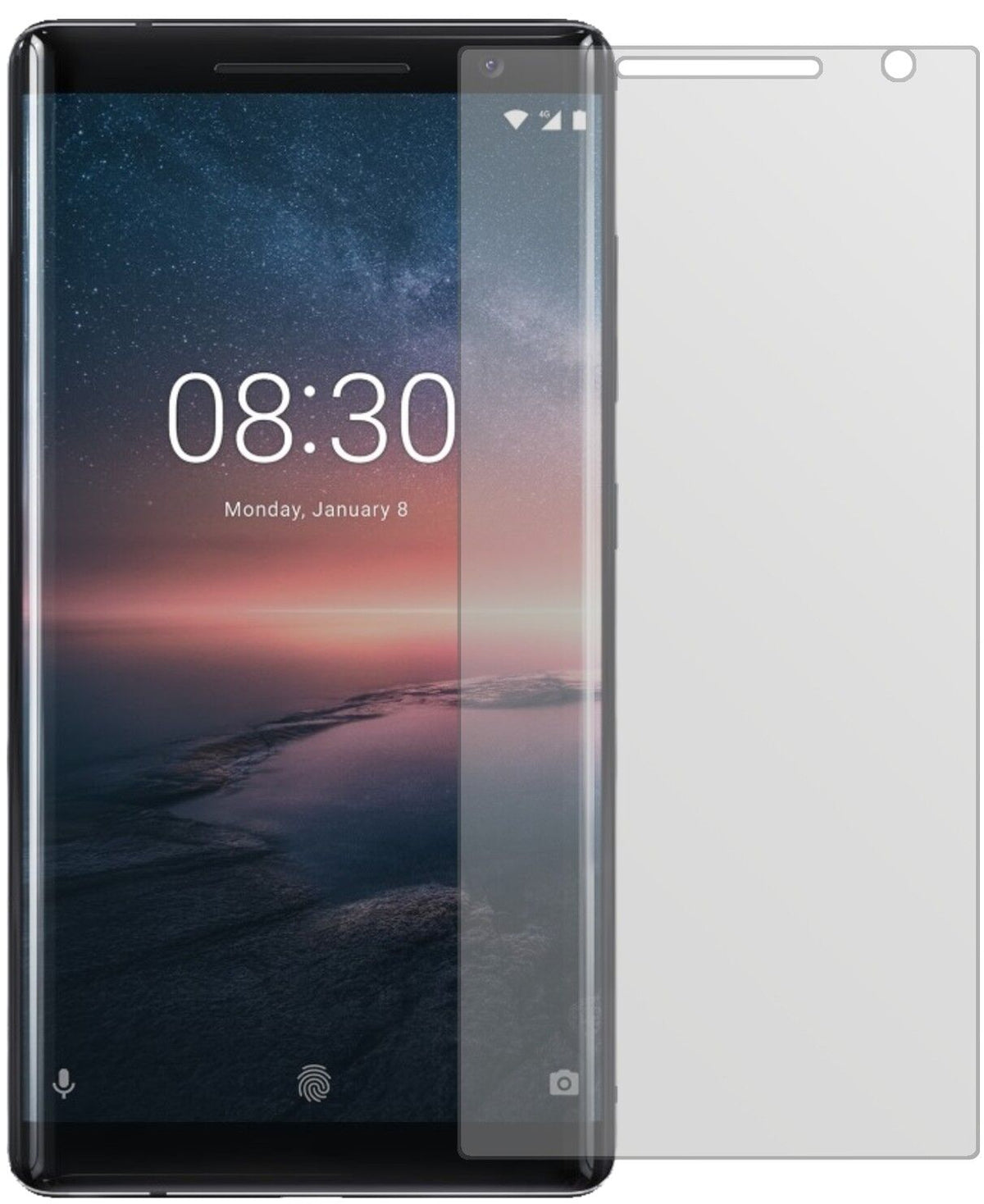 Matte Displayschutzfolie von dipos passend für Nokia 8 Sirocco, präziser Zuschnitt und blasenfrei montiert